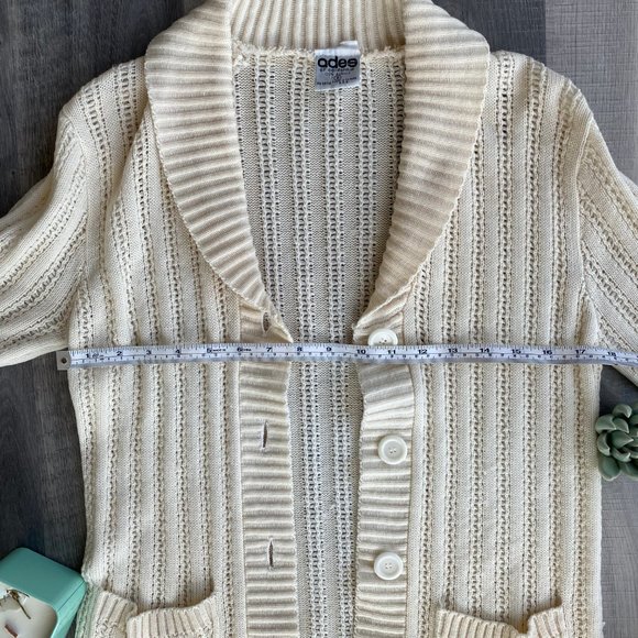 1960's to 70's Vintage Adee of California White Sweater - Picture 6 of 10